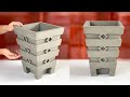 Beautiful and easy -  How to make a cement plant pot from styrofoam