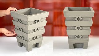 Beautiful and easy -  How to make a cement plant pot from styrofoam