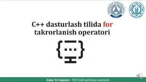 C++ tilida for takrorlash operatorlari
