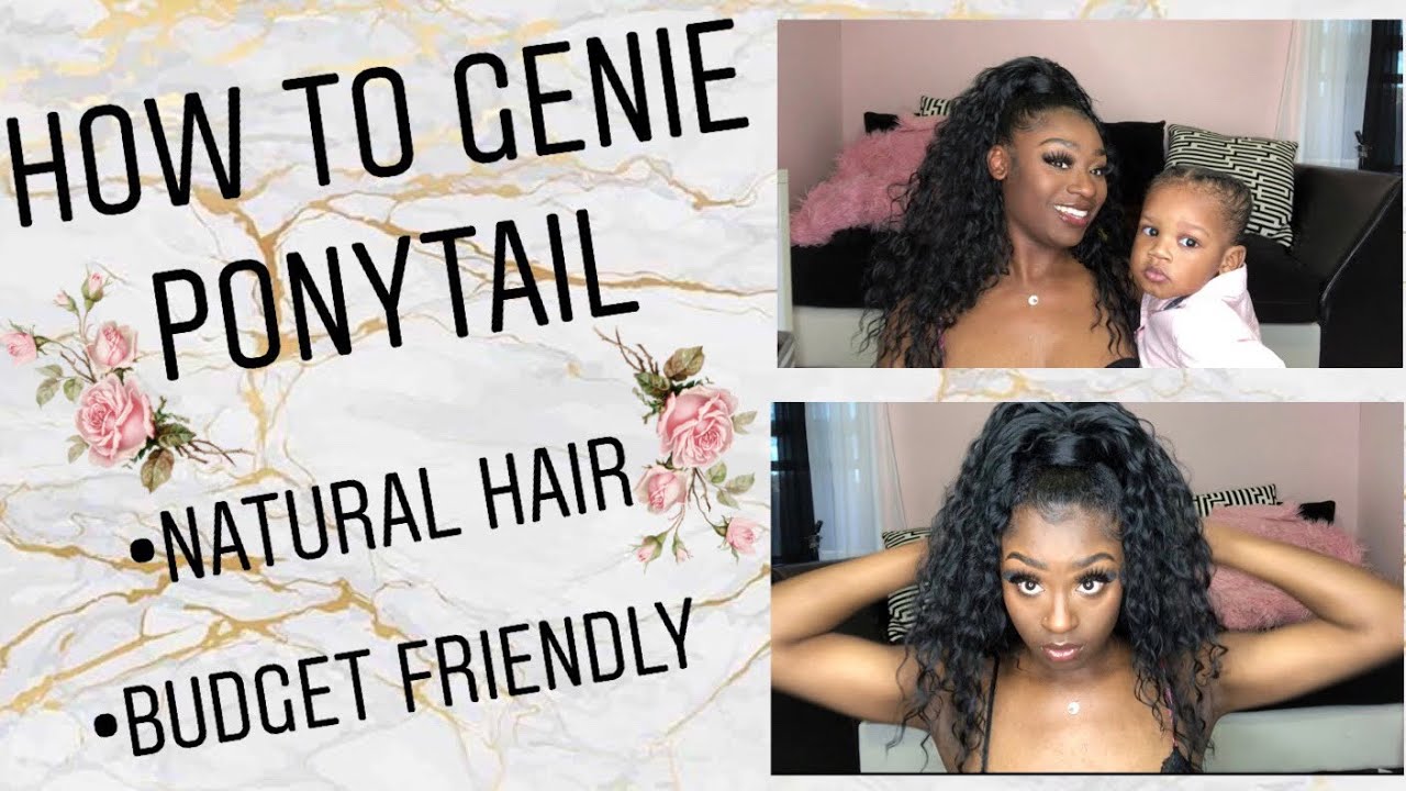 How To Genie Ponytail | Freetress Equal Crush Girl 36”| Natural Hair ...
