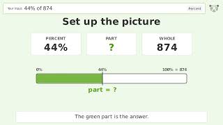 What is 44% of 874 Step-by-Step Percent Video