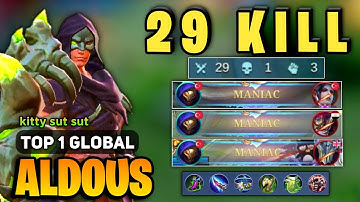KING ALDOUS Tank Build 3X MANIAC [ Top 1 Global Aldous Best Build ] By kitty sut sut - MLBB