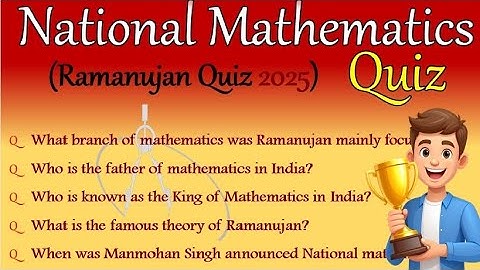 National mathematics day quiz in english 2025 Srinivasa Ramanujan quiz 2025 maths quiz questions 