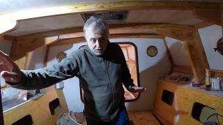 Reclaimed mahogany and the fore cabin - SV Tapatya EP120