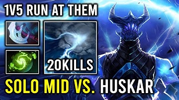 How to Play Solo Mid Razor Against Huskar with 100% Max Static Link Unlimited Shock DPS Dota 2