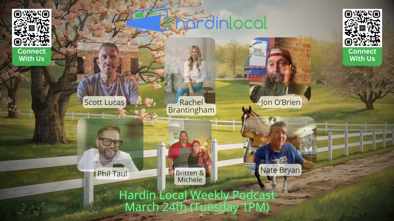 Full crew of Hardin Local Weekly S2026E13 including Rachel Brantingham, Phil Taul, Scott Lucas, Jon O'Brien, Nate Bryan, and Britten McDowell
