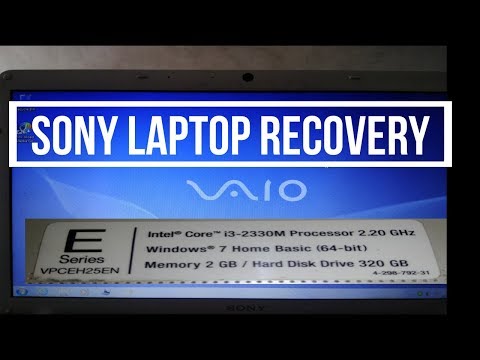 Sony VAIO LAPTOP Recovery or Restore Windows 7 Without Losing Data