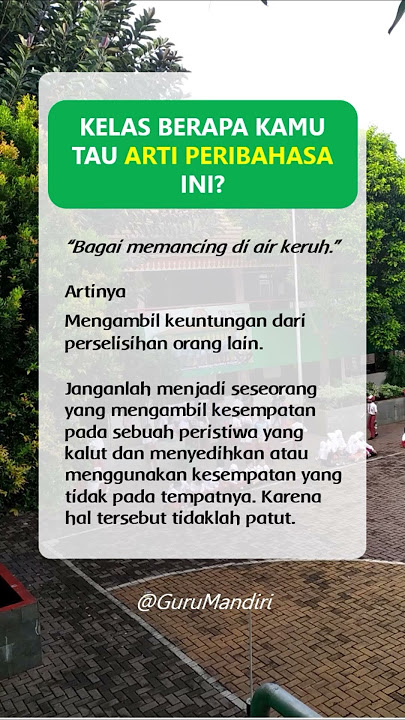 Peribahasa Indonesia : Bagai memancing di air keruh