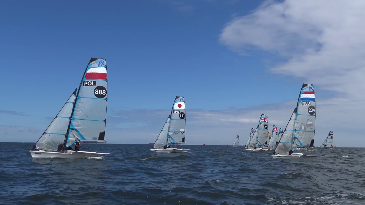 49erFX Sailing Race 1 - Start - Blue fleet - 2018 European Championship - Day 1