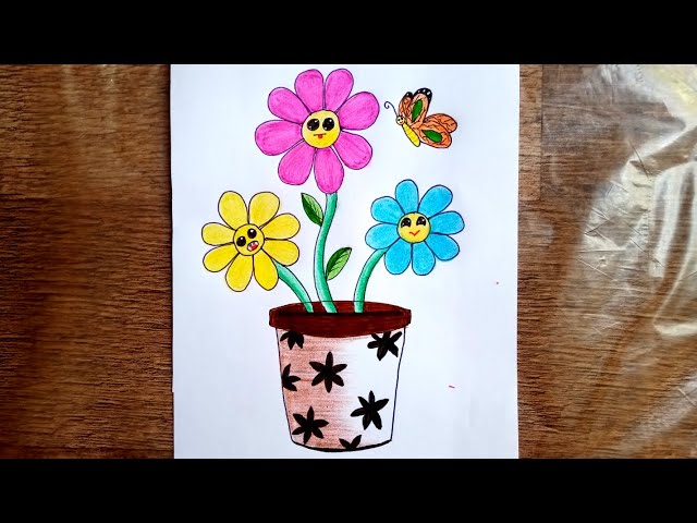 Buy Flower Vase Coloring Pages, Easy Flower Coloring Pages Kids, Teens,  Adults, Flower Birthday Activity, INSTANT DOWNLOAD, Kids Coloring Book  Online in India - Etsy