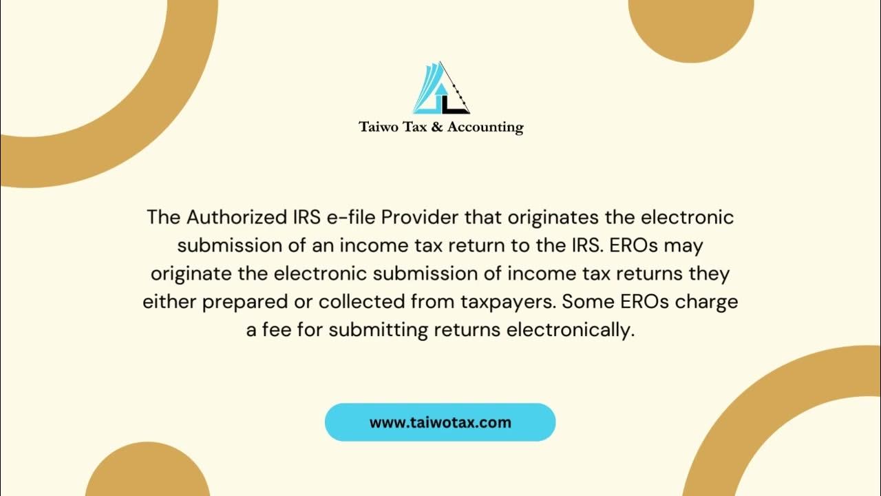 What is Electronic Return Originator ERO? YouTube