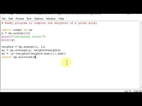 NumPy program to compute the weighted of a given array