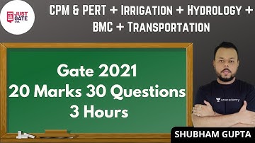 CPM & PERT + Irrigation + Hydrology + BMC + Transportation | GATE/ESE | GATE 2021 | SHUBHAM GUPTA