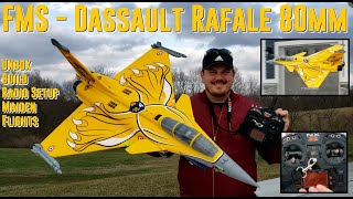 FMS - Dassault Rafale 80mm - Unbox, Build, Radio Setup, & Maiden Flights screenshot 5