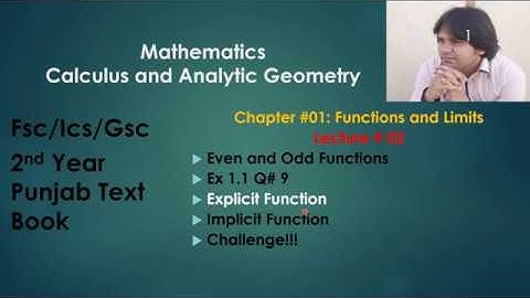 Even and odd functions :mathematics 2nd year fsc : chapter 1: ex 1.1 q 9 Lecture 3