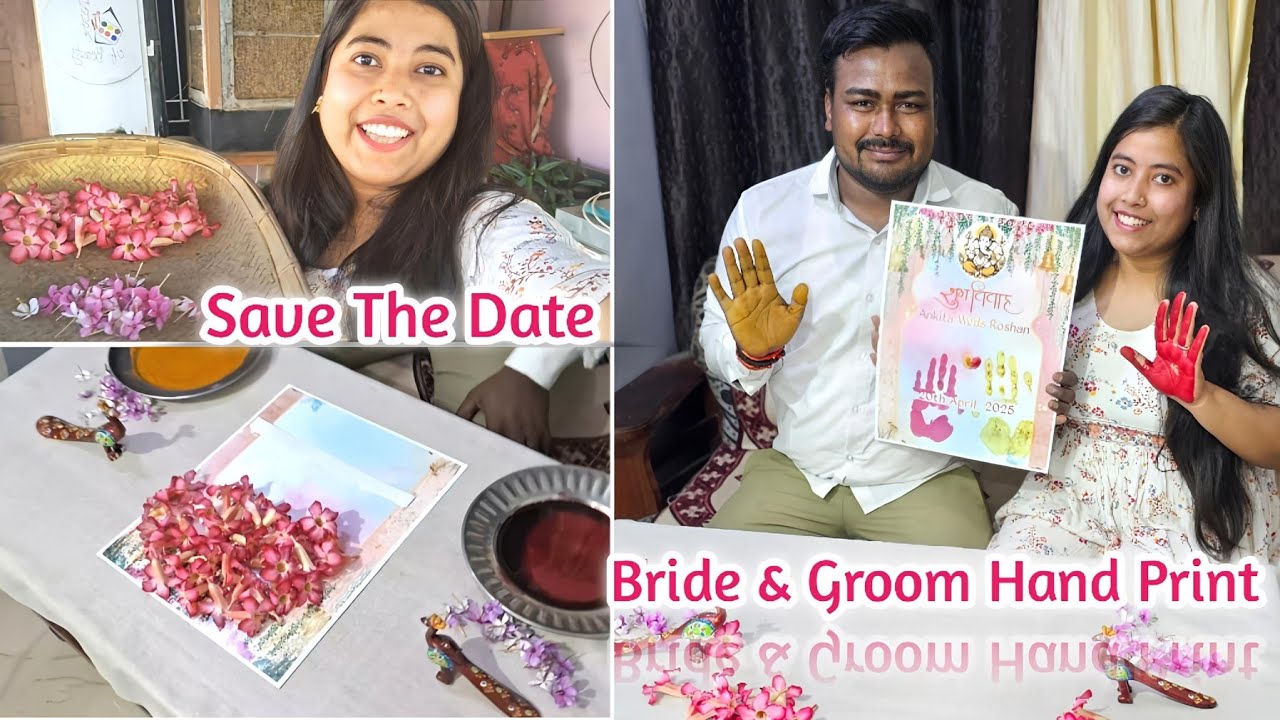 Couple Hand Print On Save The Date Card ✋️😁 | Wedding Couple Goals | Wedding Preparation Vlog
