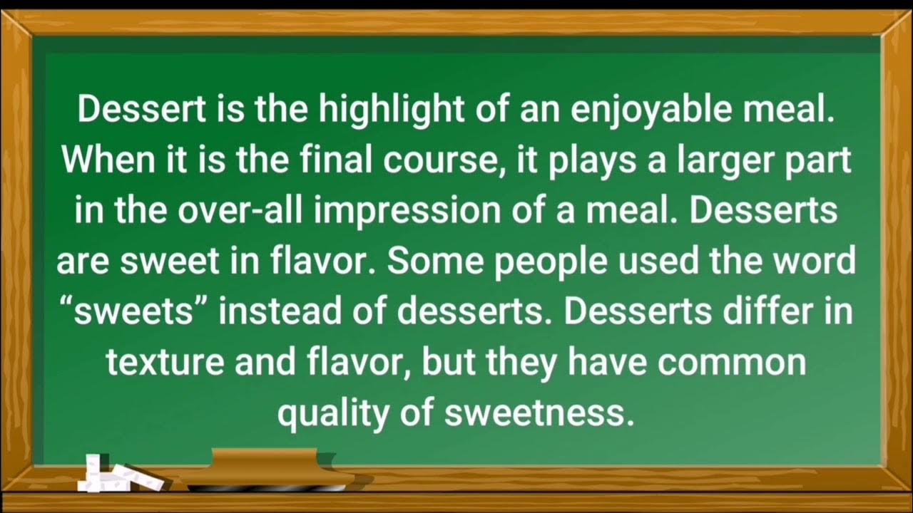 Classifications of Desserts and Their Characteristics YouTube