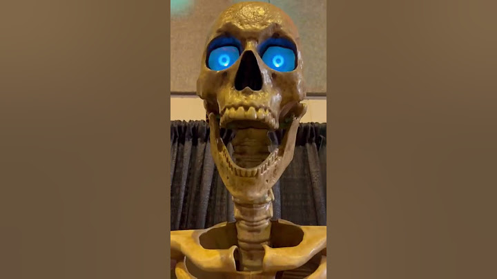 8ft skeleton with digital eyes from Transworld Halloween show Morris costumes | Giant skeleton