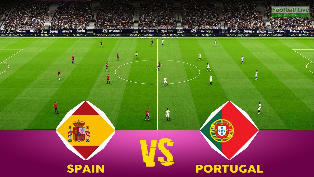 Spain vs Portugal LIVE Uefa Nations League 2022 Full Match Ronaldo vs Spain PES Gameplay PC