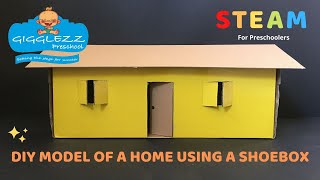 How To Make House Using Shoe Box | STEAM activities for kids | DIY Crafts Ideas | Gigglezz Preschool