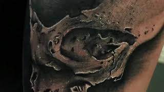 Skull With Rose Tattoo Timelapse By Nikhil Morwal | Delhi tattoo | New Delhi tattoo