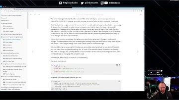 Live Coding: Learning Rust (Using Rustlings + The Rust Book)  8/22/20 pt. 1