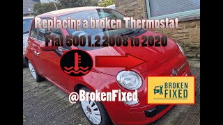 Fiat 500 1.2 Petrol How to replace the Thermostat 2008 to 2020 DIY
