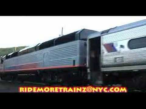 BRAND NEW- NJT PL42AC Engine pushes a Passenger Train into Service. (my first time seeing this Engine)