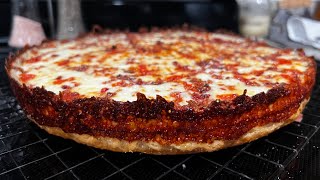 Deep Dish pizza out of the Versa 16 Pizza Oven