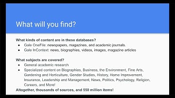 INFO 254 - Introduction to Gale Databases