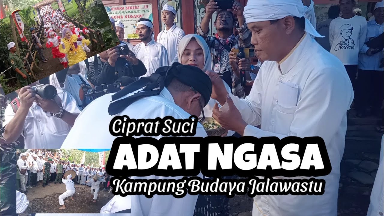 Tradisi nyambut Tamu di kampung Budaya Jalawastu  || ciprat suci di acara Ngasa