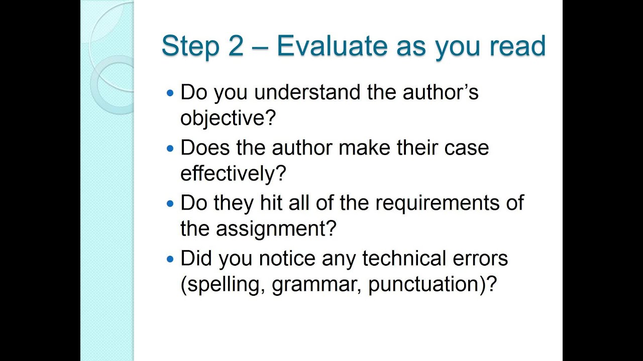 how to peer review an assignment