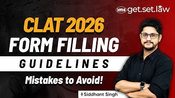 CLAT 2026 Form Filling | How to fill CLAT 2026 Form | CLAT 2026 Registration | Siddhant Singh