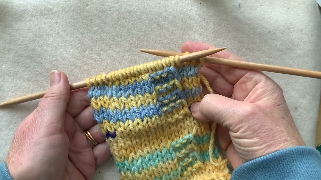 Боковой карман из одинарной пряжи двойной вязки, часть 2