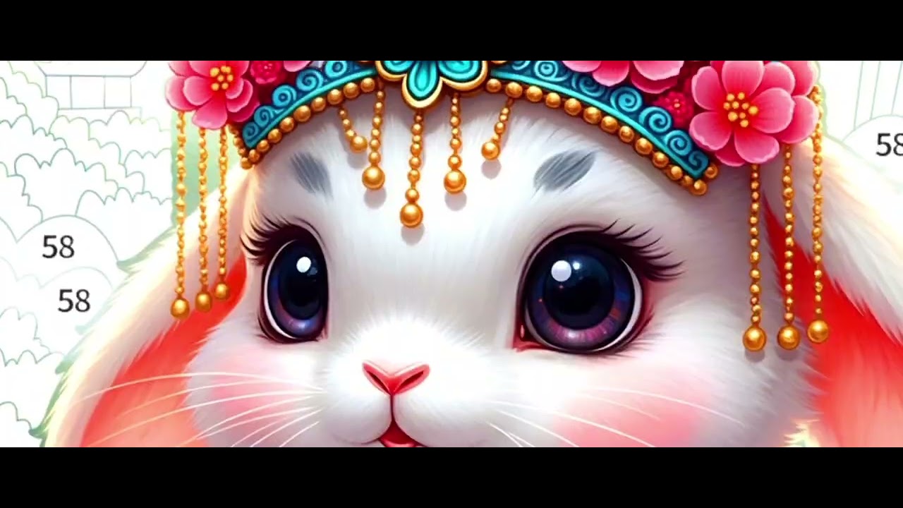 A decorated rabbit picture is paint 🦫|🦫Color 139 