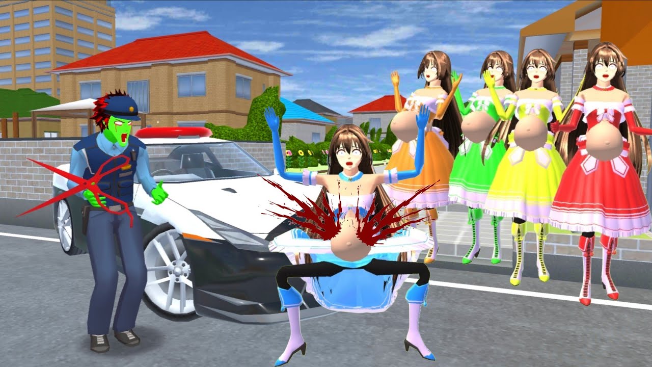 Rapunzel pregnant kidnapped by police zombies in Rainbow Prison 😱 #sakuraschoolsimulator 
