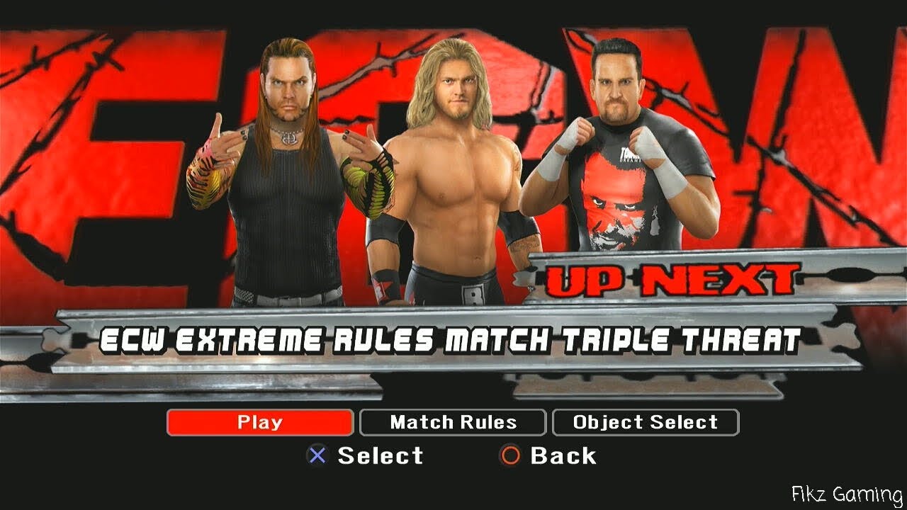 WWE Smackdown vs RAW 2008 - Jeff Hardy vs Edge vs Tommy Dreamer