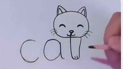 How to draw cat from word cat  | cat drawing step by step
