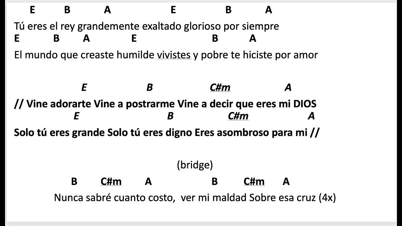Solo Vine Adorarte Virginia Brito Letra Y Acordes Vine Adorarte cover con acordes Key of E / Mi Mayor - YouTube