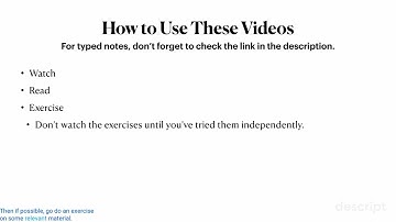 Measure Theoretic Probability - Video 3 - How to Use These Videos
