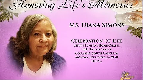 Ms. Dianna Simons-September 14, 2020-Leevy's Funer...