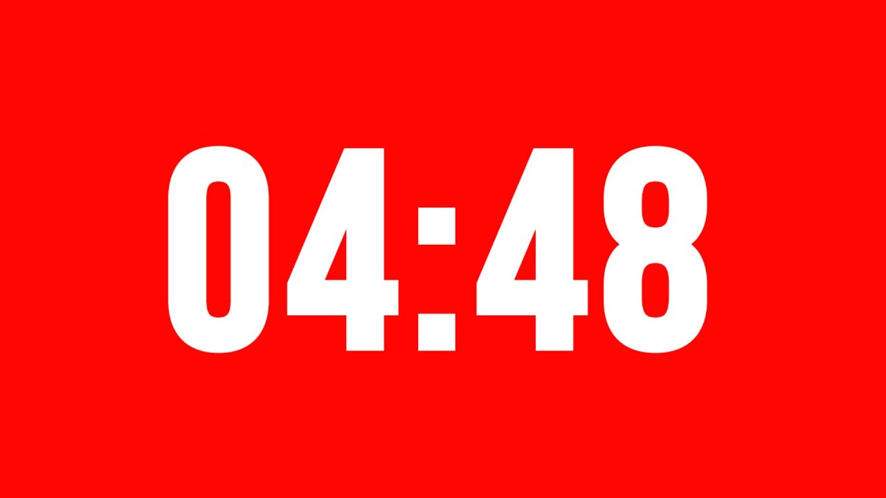 4 Minute 48 Second Timer With Alarm Without Music - YouTube