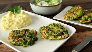 Vegetarian delicacies: Simple & healthy - mashed potatoes, vegetable meatballs & salad!