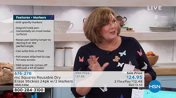 mc Squares Reusable Dry Erase Stickies 24pack with 2 Mar...