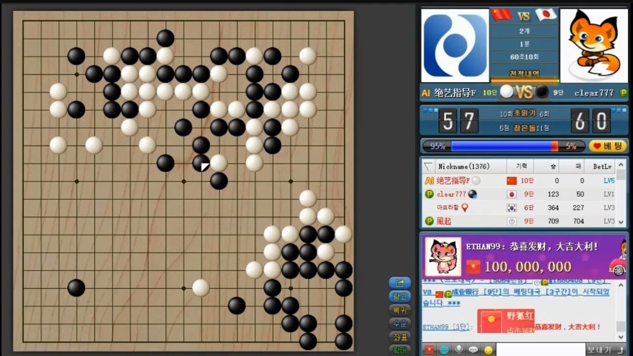 예전 인기영상 / 가나자와히데오 / 세계 최고수 인공지능 절예(绝艺指导)에게 2점 깔고 덤비는 프로들 / 승률90% 아무도 못이겨요.  그냥 보세요.  ㅎㅎ/ #바둑 #go #围棋