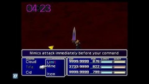 FF7 (PS4) beating emerald weapon without underwater materia (messy)