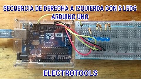 4# SECUENCIA DE DERECHA A IZQUIERDA CON 5 LEDS ARDUINO UNO