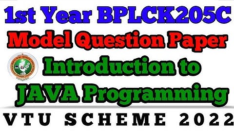 💥1st YEAR INTRODUCTION TO JAVA PROGRAMMING MODEL QUESTION PAPER || BPLCK205C #vtu #viral #java