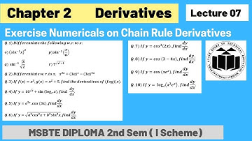 Derivatives Lec 07 || Applied Mathematics  ||2nd Semester || Diploma MSBTE ||