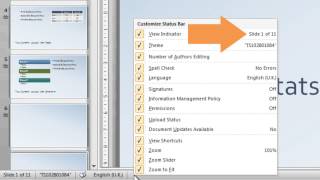 Customise PowerPoint's Status bar in PowerPoint 2010